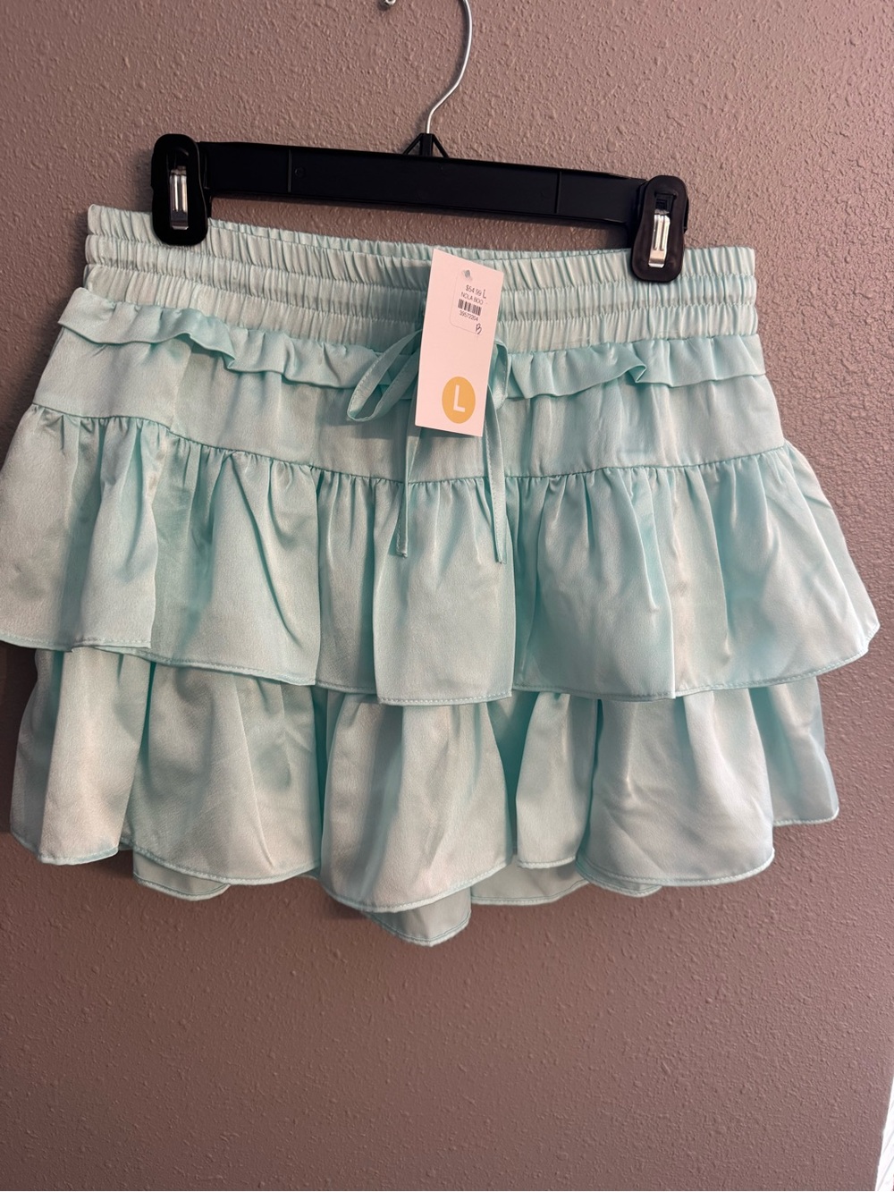Tiered Ruffle ladies skort Light Aqua